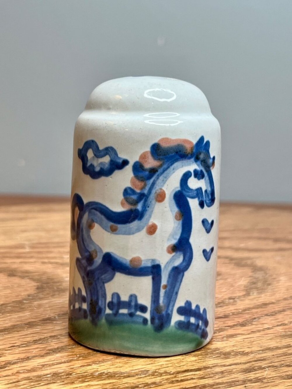 MA Hadley Country Scene Blue Salt and Pepper Shaker Set (3" tall) ; House and H - Picture 7 of 10